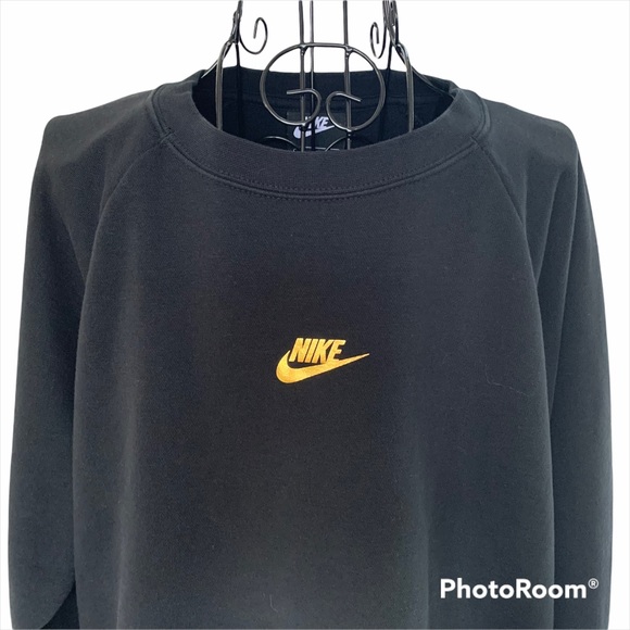 Nike Gold Center Logo w/ Swoosh Crew Neck Sweatshirt w/ Left Sleeve Logo Size L - Picture 3 of 11